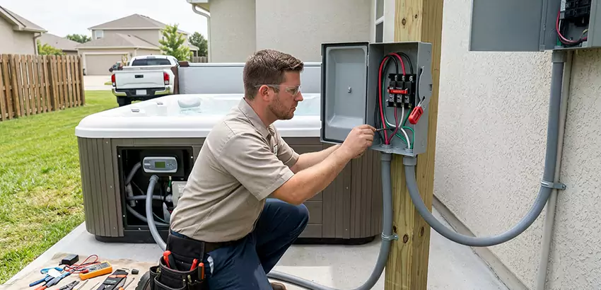 Outdoor Hot Tub Electrical Installation in Fitchburg